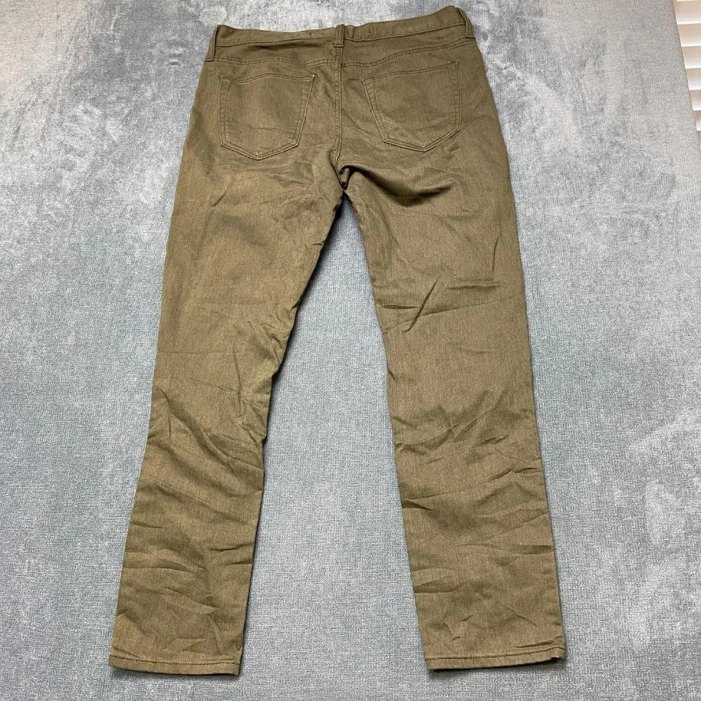 Banana Republic Travel Jeans Mens 34x30 Green Denim Outdoor Straight Slim Fit